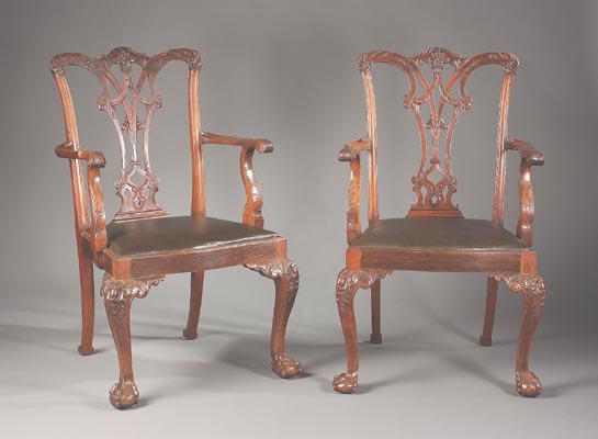 Chippendale Style Arm Chairs