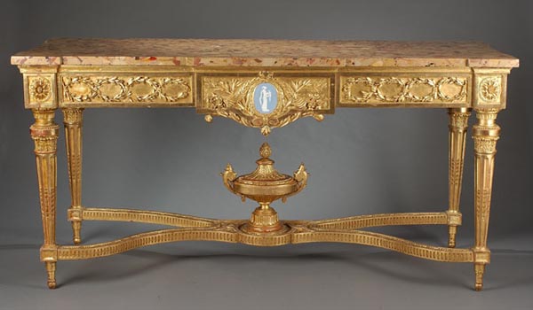 Louis XVI Carved Gold Leaf Console