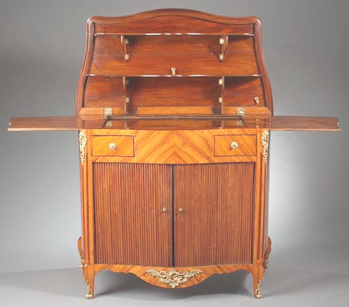 French Rosewood Serving Cabinet Open